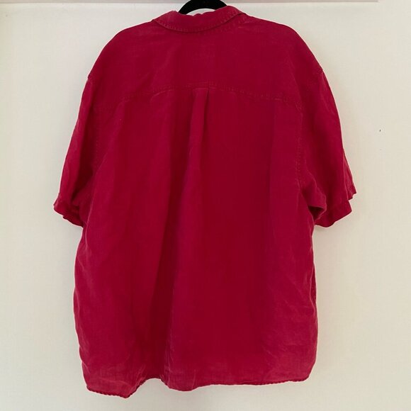 Eddie Bauer 100% Linen Red Button Down T Shirt Men's 3XL with Chest Pockets - Picture 4 of 9